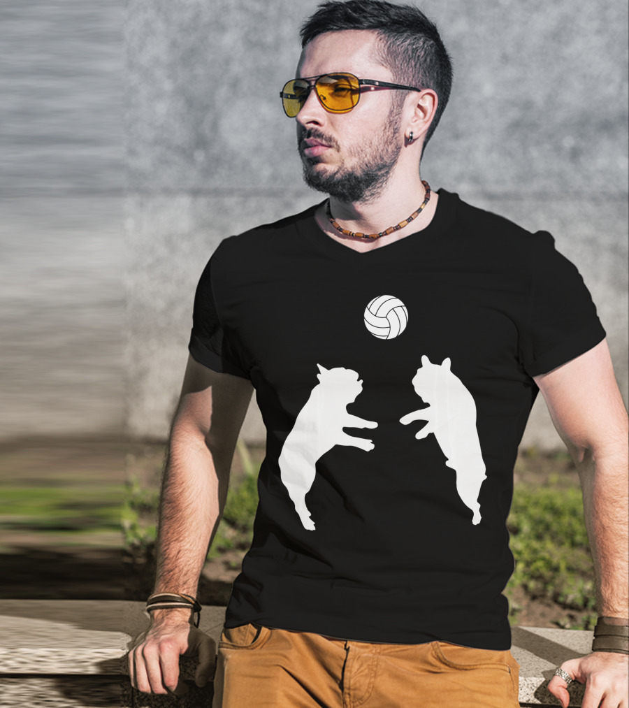 Frenchie Volleyball French Bulldog Playing Ball T-Shirt