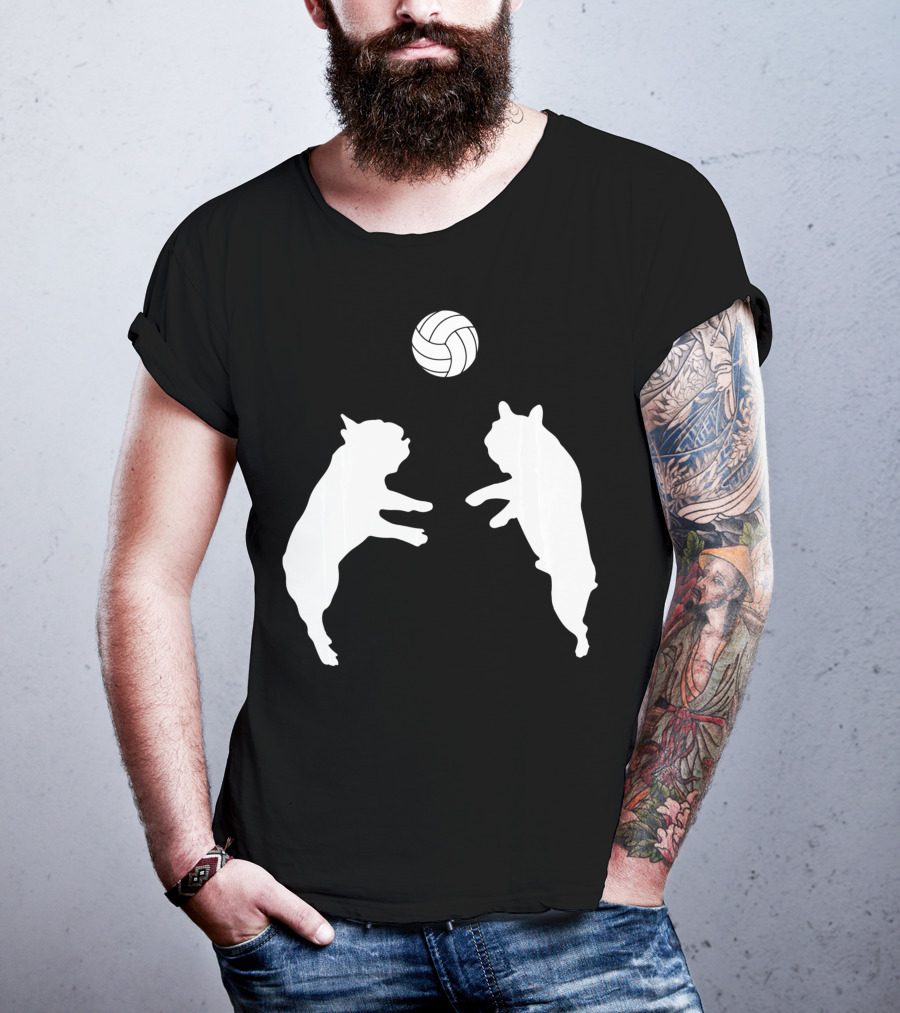 Frenchie Volleyball French Bulldog Playing Ball T-Shirt