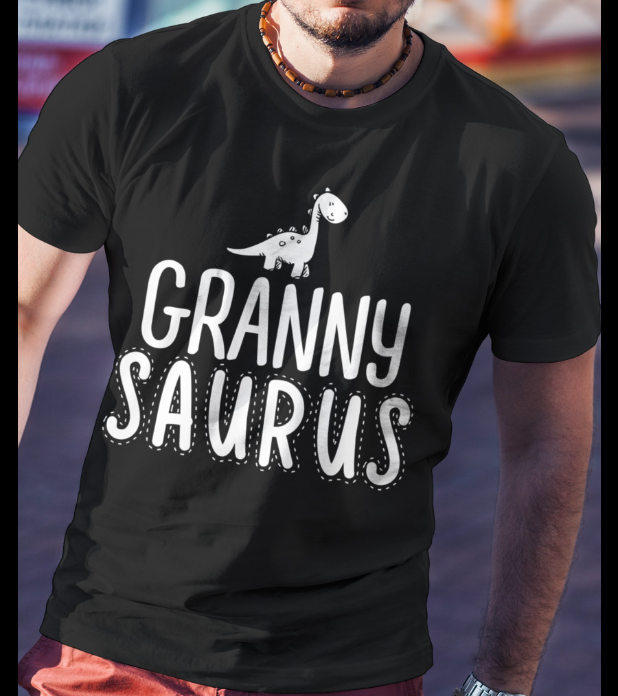 Granny Saurus Dinosaur Playful Cartoon T-Shirt