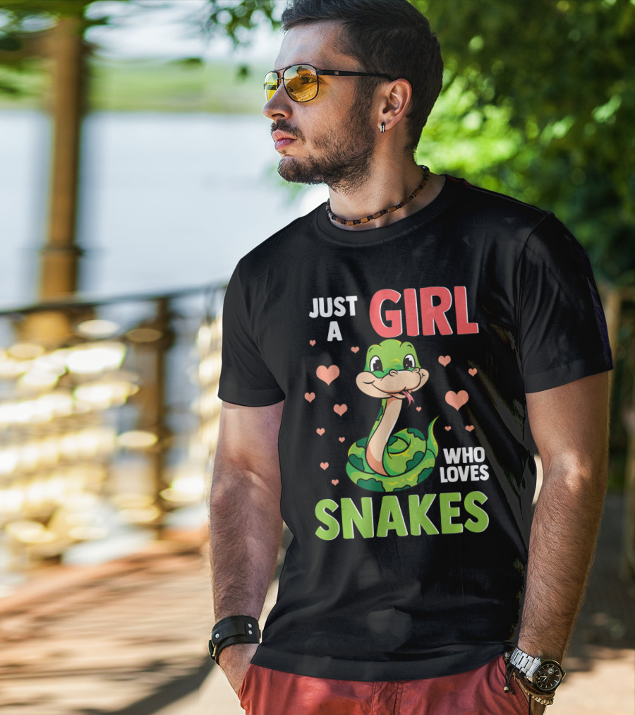 Just A Girl Who Loves Snakes Herpetology Pythons Snake T-Shirt