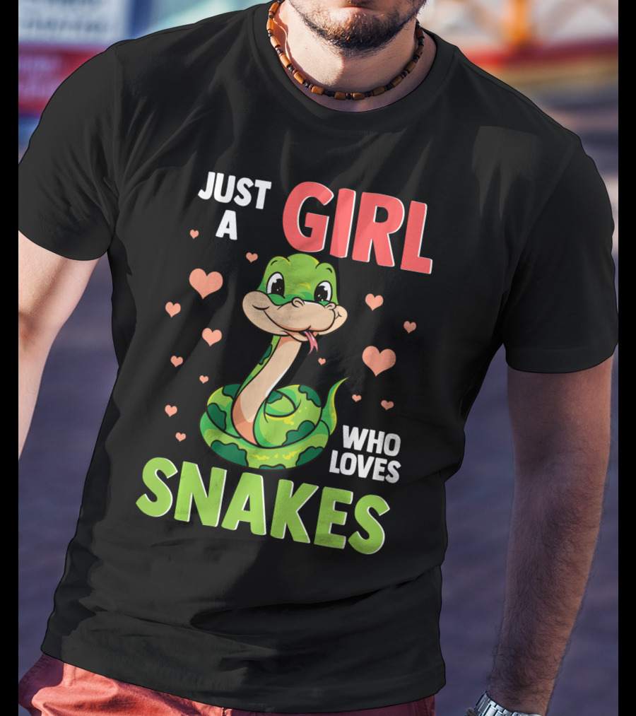 Just A Girl Who Loves Snakes Herpetology Pythons Snake T-Shirt