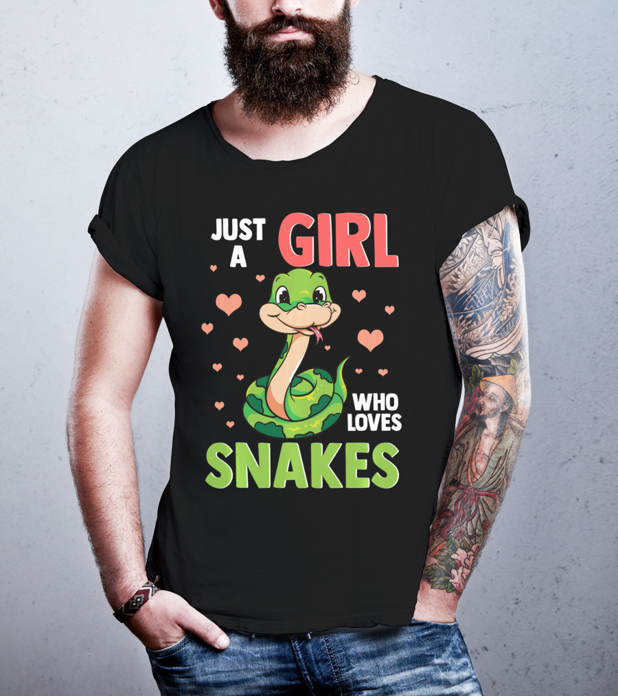 Just A Girl Who Loves Snakes Herpetology Pythons Snake T-Shirt