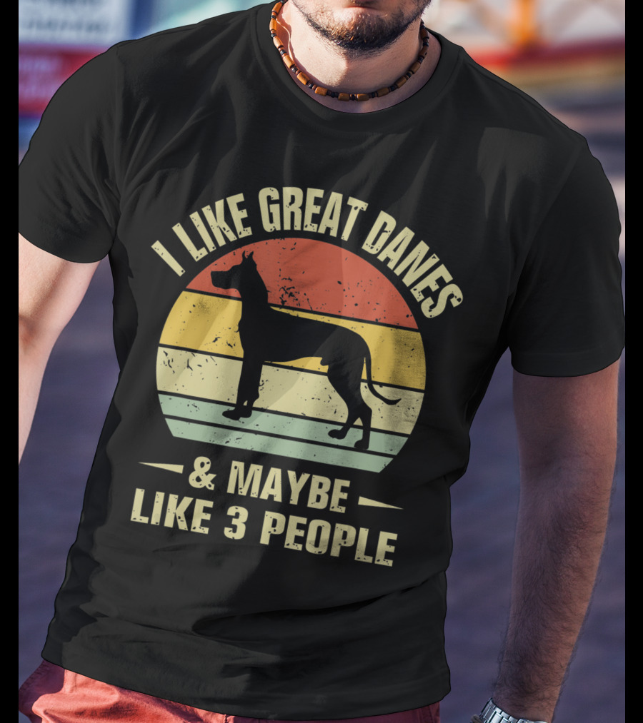 I Like Great Danes And Maybe Like 3 People Retro T-Shirt