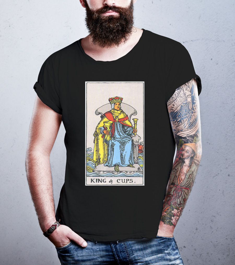 King Of Cups Tarot Card Ruler Element Water Symbolism T-Shirt