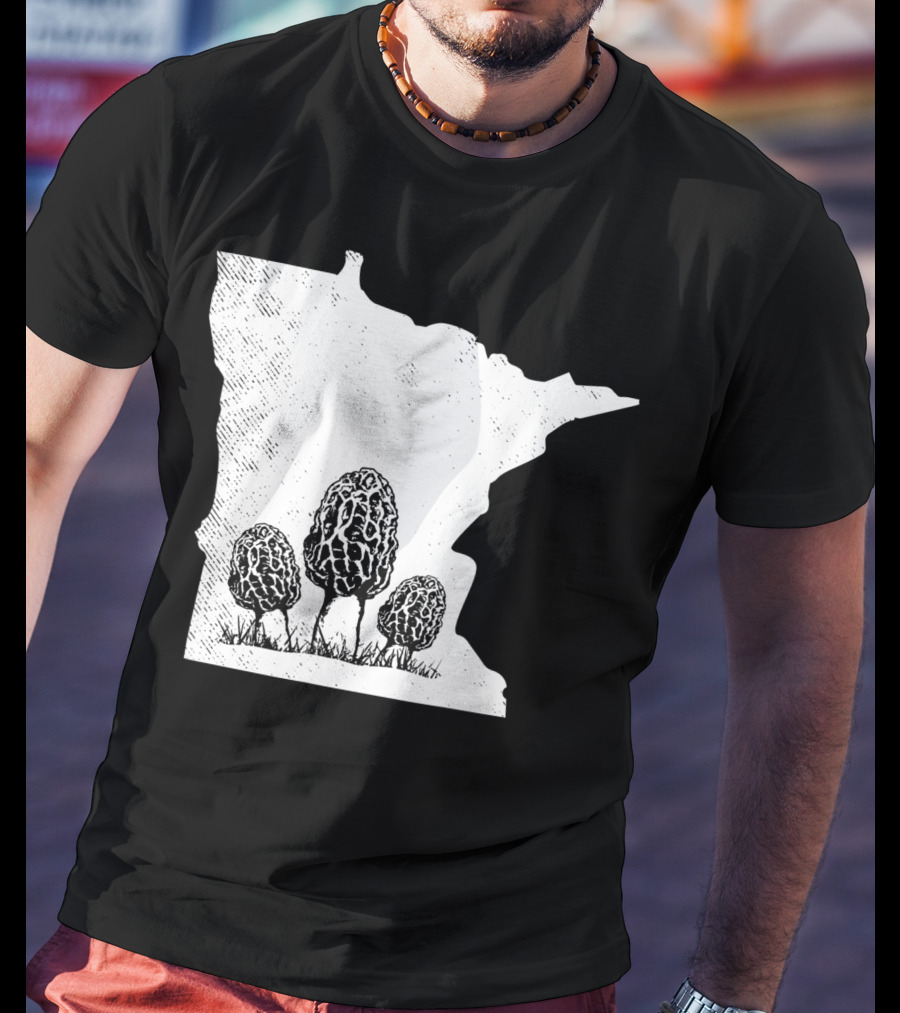 Minnesota Morel Mushroom Hunting Foraging Shrooming Hunter State Map T-Shirt
