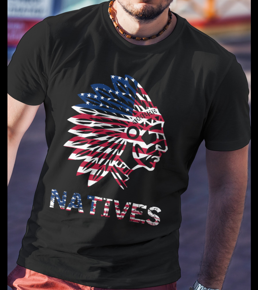 Native American Chief Natives USA Flag T-Shirt