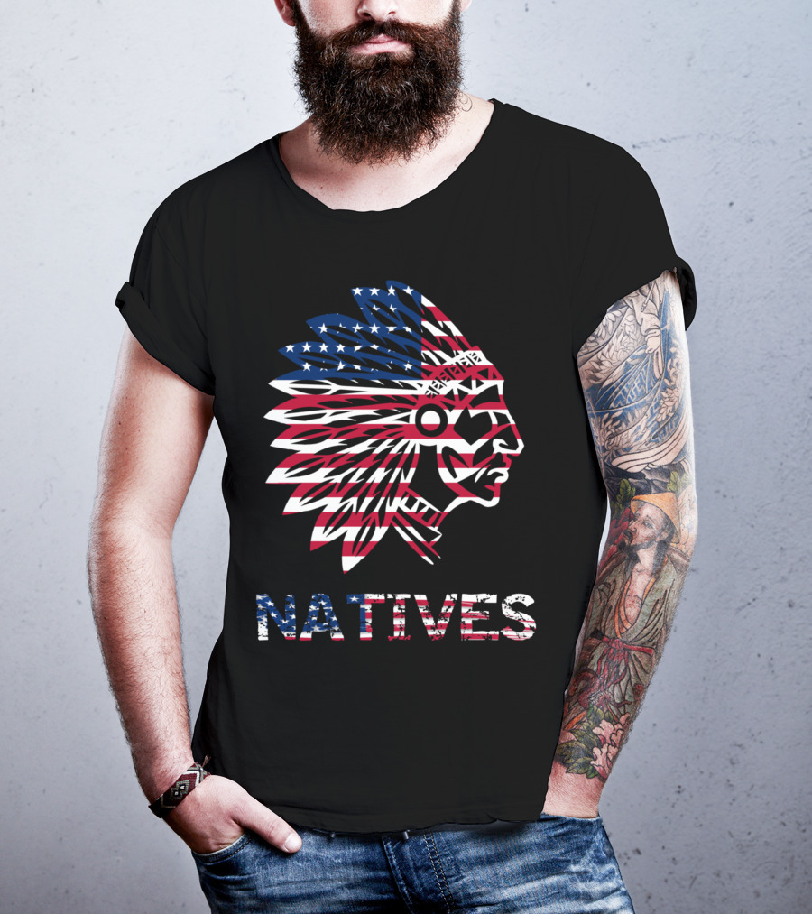 Native American Chief Natives USA Flag T-Shirt