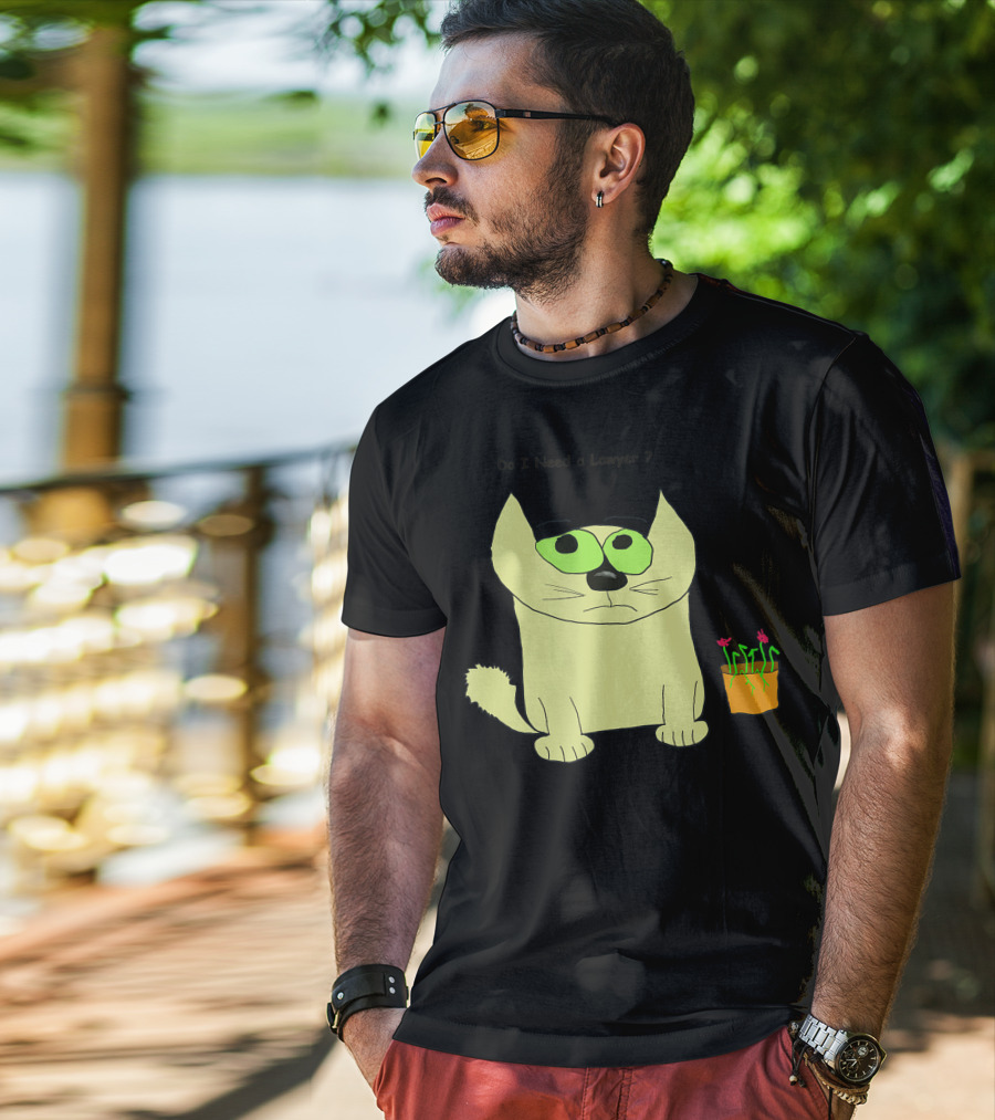 Do I Need A Lawyer Cat With Plant T-Shirt