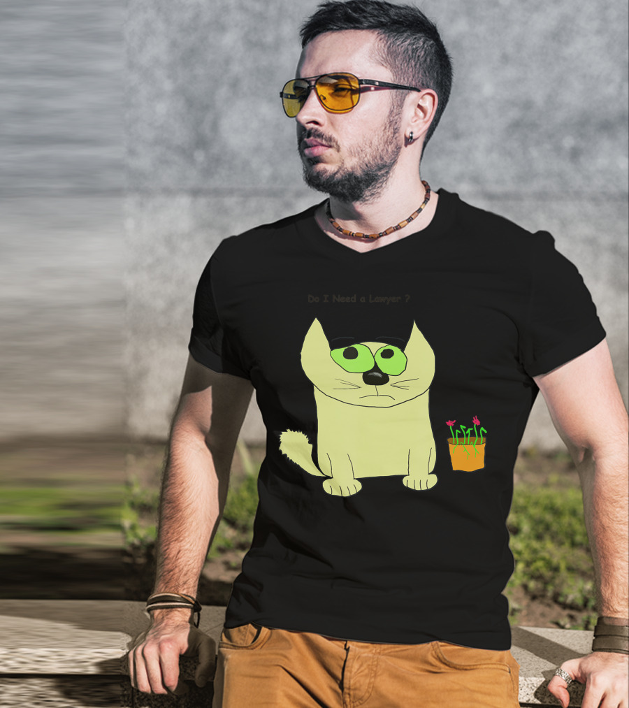 Do I Need A Lawyer Cat With Plant T-Shirt