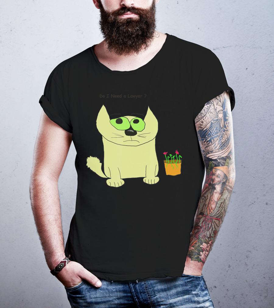 Do I Need A Lawyer Cat With Plant T-Shirt