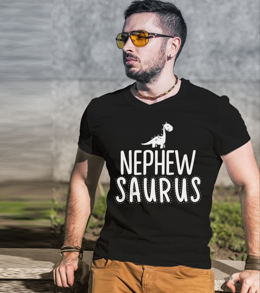 Nephew Saurus Dinosaur With Cute Cartoon T-Shirt
