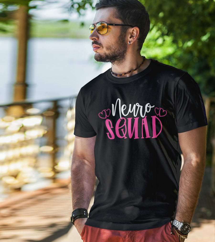 Neuro Squad Medical Neuroscience Neurology Nurse Neuro Tech Hearts T-Shirt