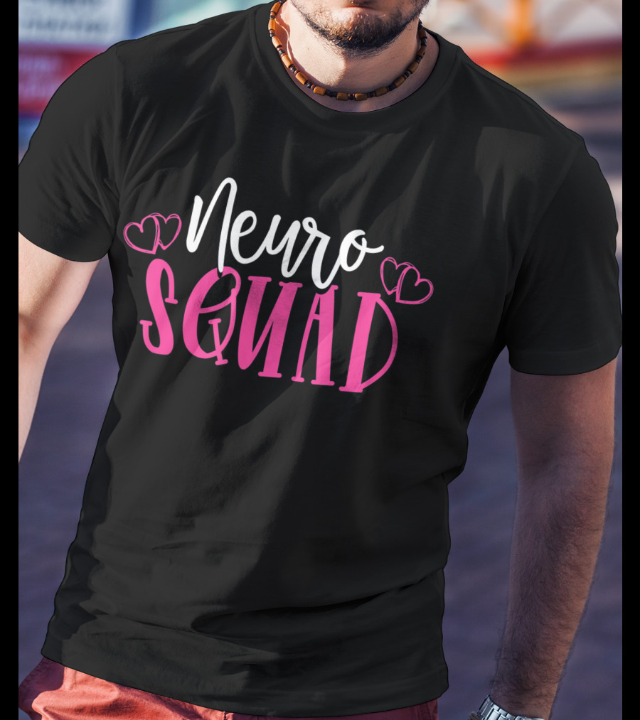 Neuro Squad Medical Neuroscience Neurology Nurse Neuro Tech Hearts T-Shirt