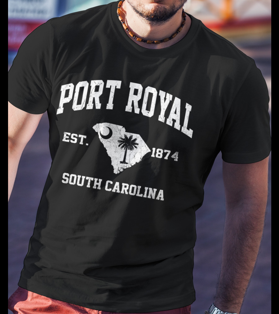 Port Royal South Carolina Est. 1874 Vintage State Athletic T-Shirt