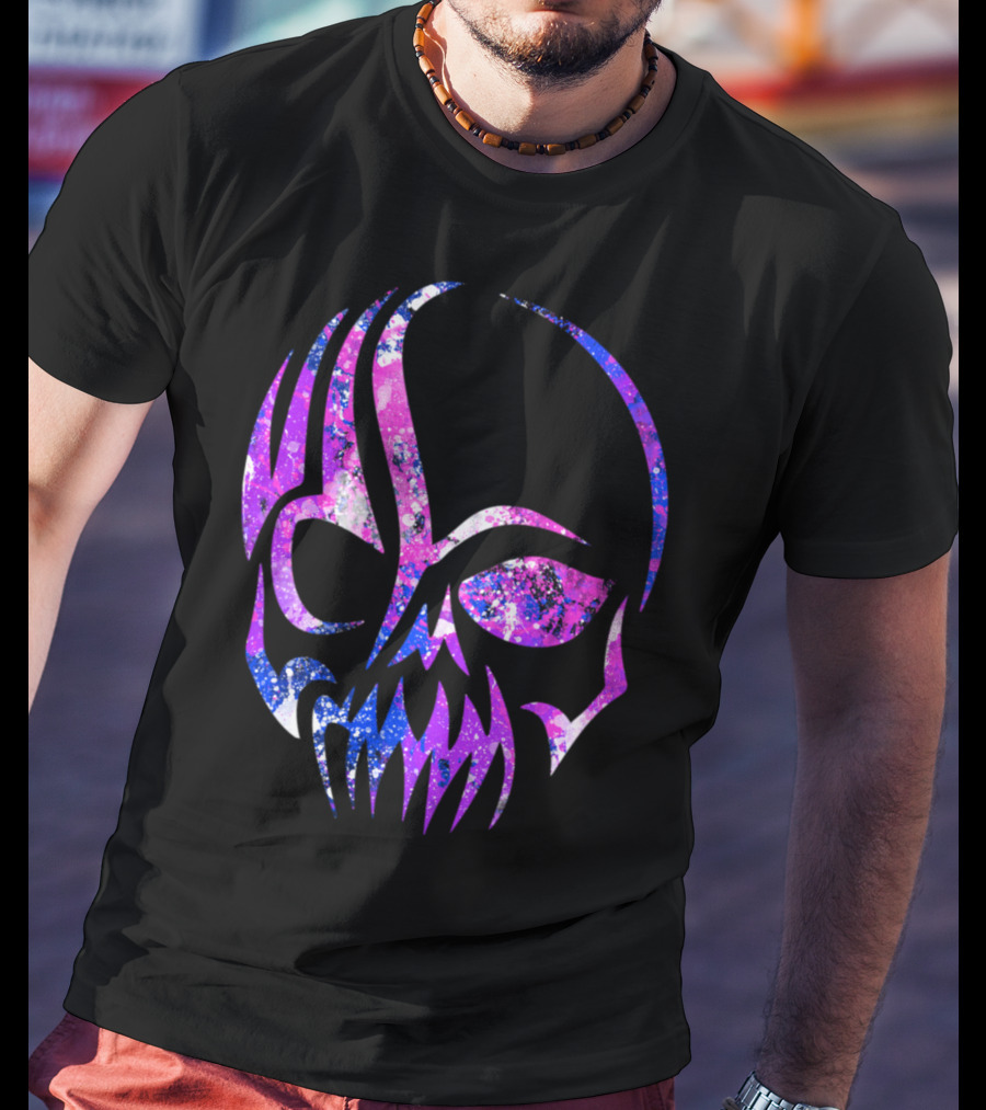 Purple Blue Skull Alien Aesthetic Video Games T-Shirt