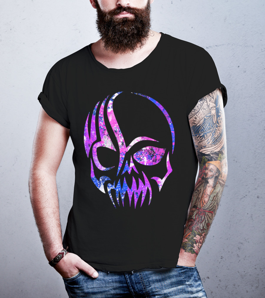 Purple Blue Skull Alien Aesthetic Video Games T-Shirt