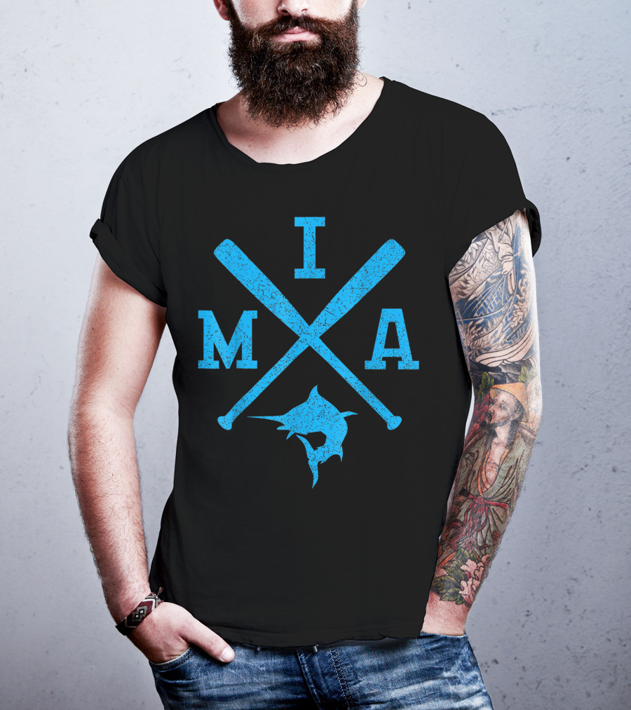 Retro Miami Baseball Bats Vintage Marlin MIA Fan T-Shirt