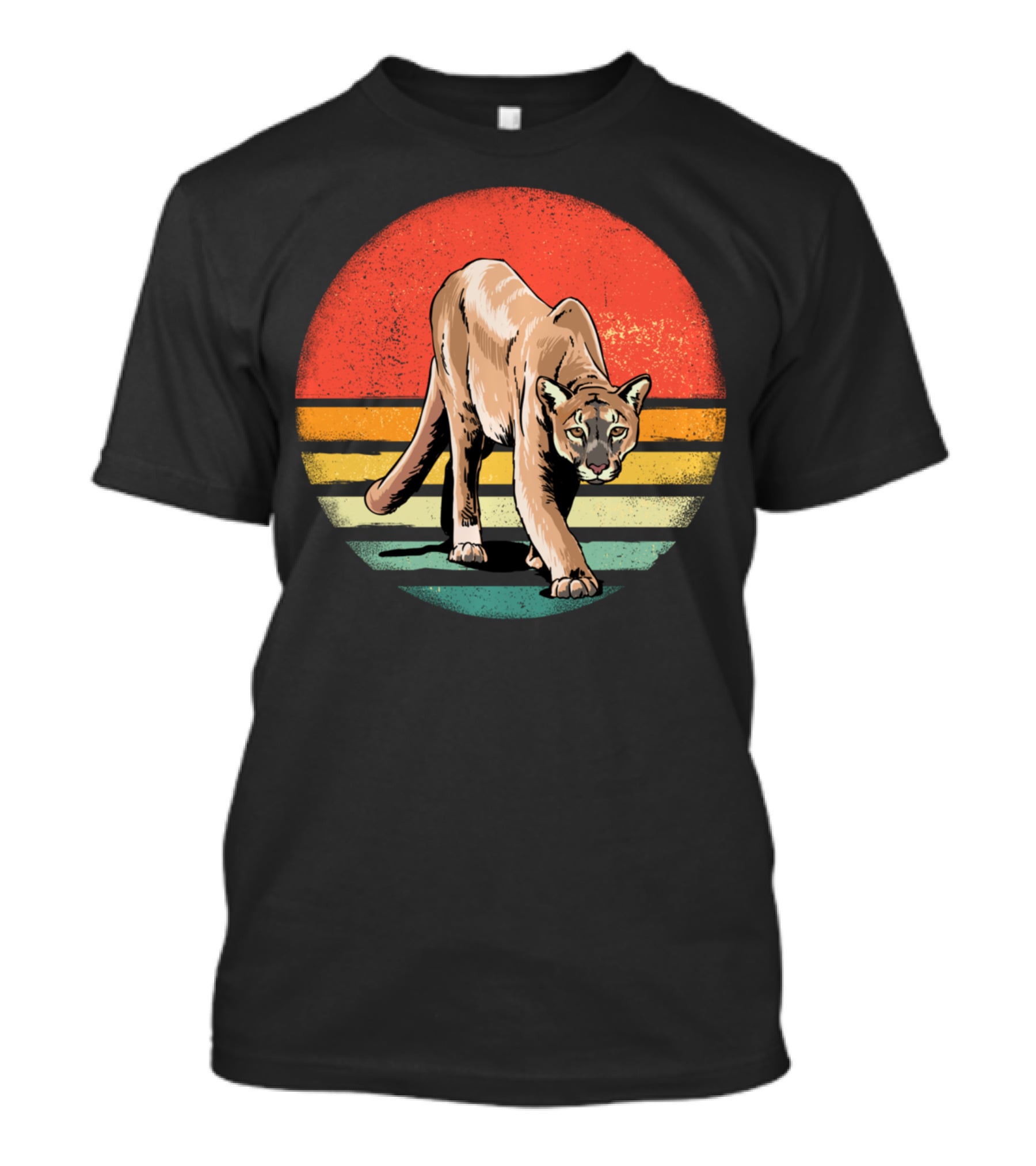 Retro Vintage Cougar Nature Wildlife Lover T-Shirt