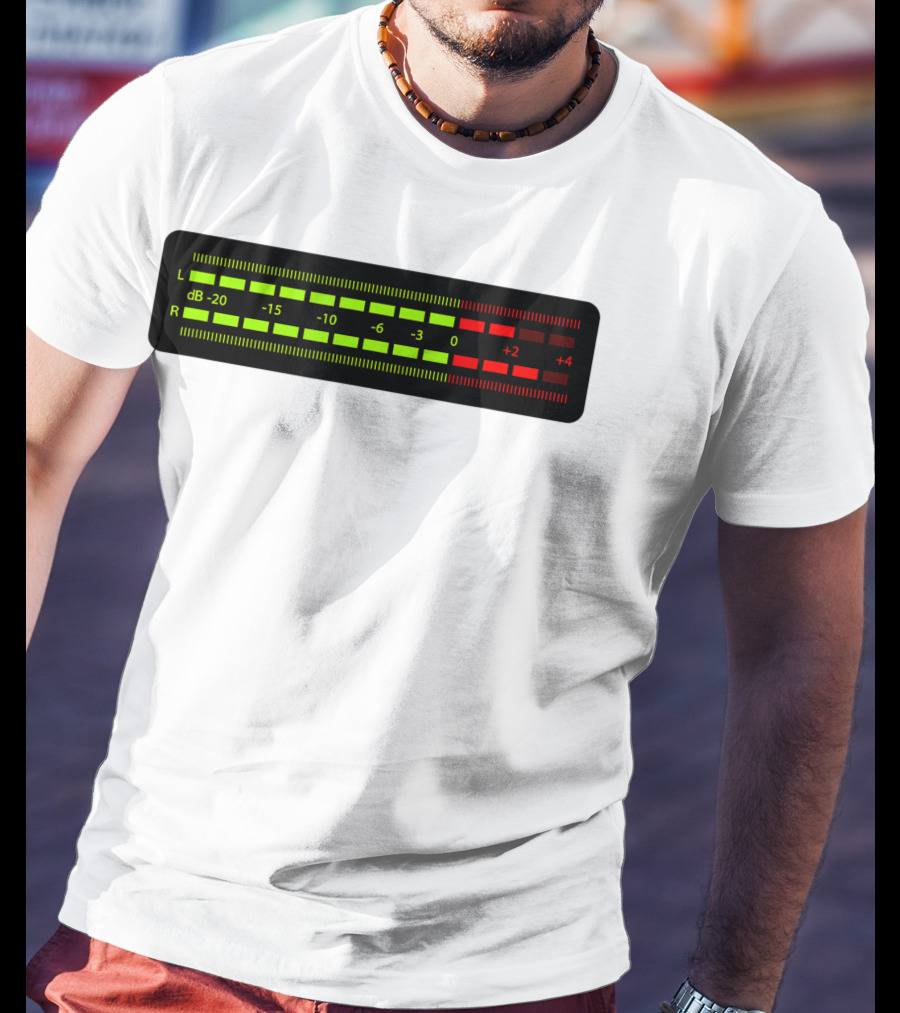 Retro Vu Meter DB Stereo Sound Engineer Music Lover T-Shirt