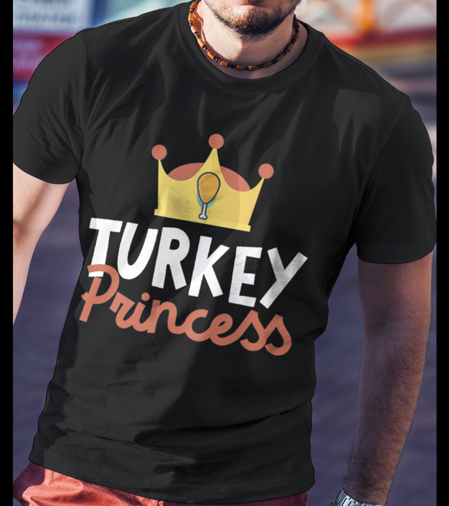Turkey Princess Thanksgiving Crown T-Shirt