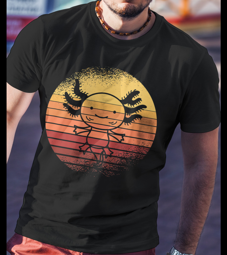 Vintage Axolotl Sunset For Salamander Owner T-Shirt
