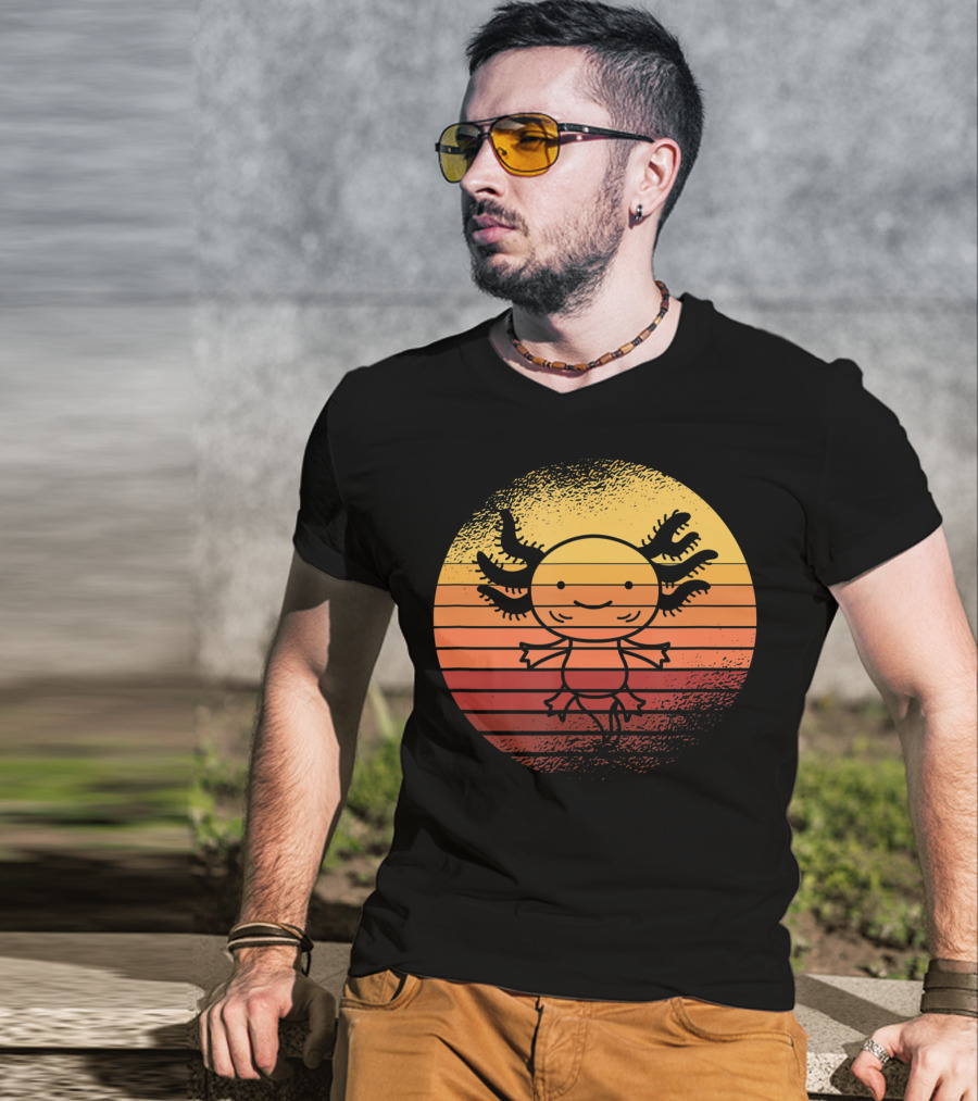 Vintage Axolotl Sunset For Salamander Owner T-Shirt