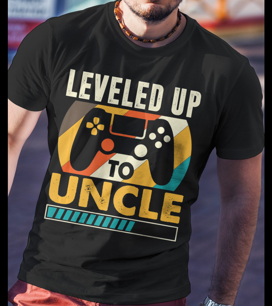 Leveled Up To Uncle Retro Gaming Controller Pregnancy Announcement T-Shirt