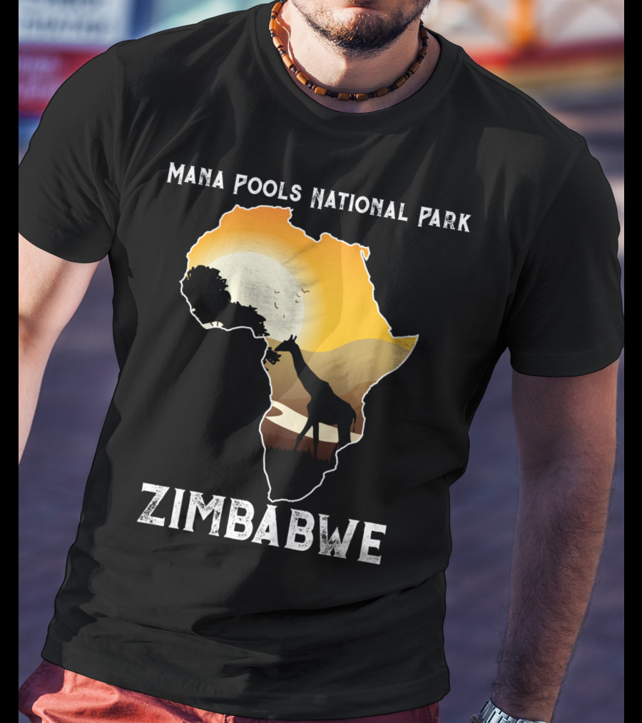 Mana Pools National Park Africa Giraffe Sunset Zimbabwe T-Shirt
