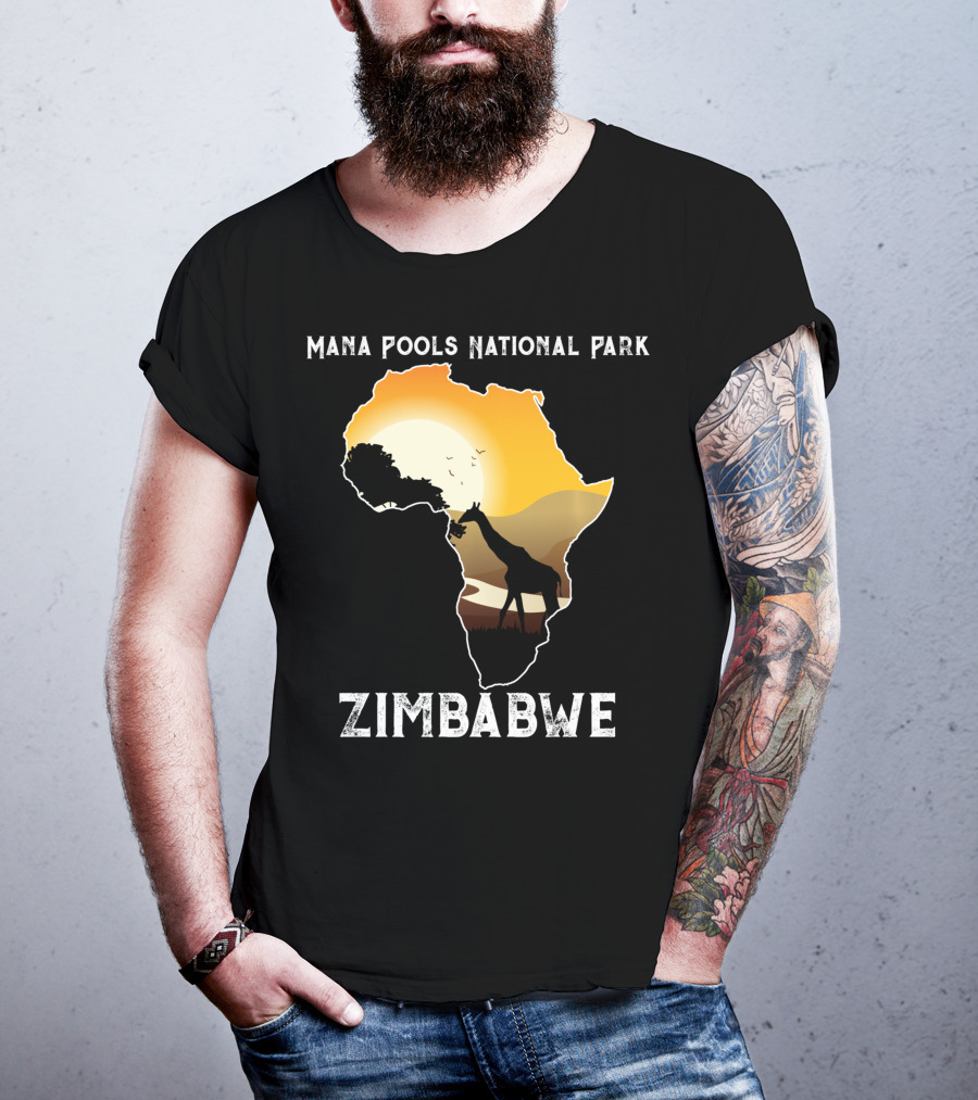 Mana Pools National Park Africa Giraffe Sunset Zimbabwe T-Shirt