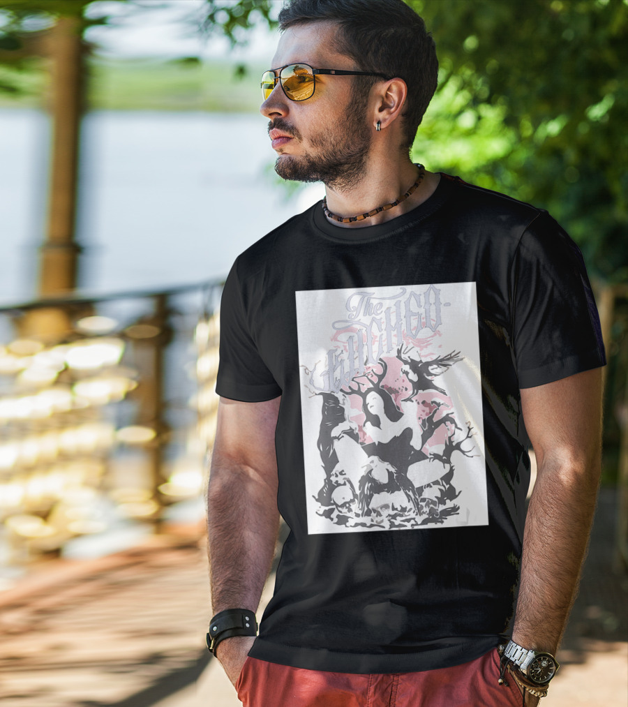 The Enchanted Witch In The Forest Ravens Skulls Dark Trees T-Shirt
