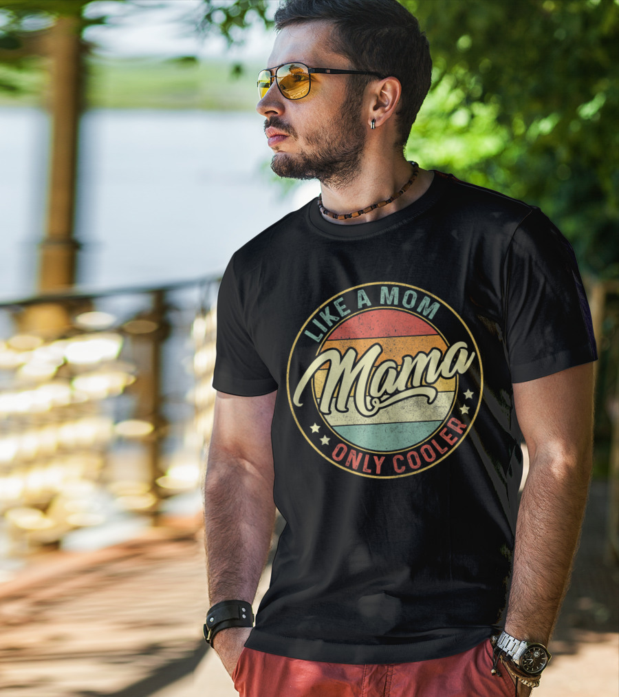 Mama Like A Mom Only Cooler Vintage Sunset T-Shirt