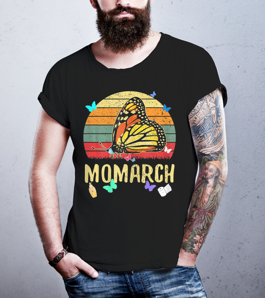 MOMARCH Butterfly Retro Sunset Plus Size T-Shirt