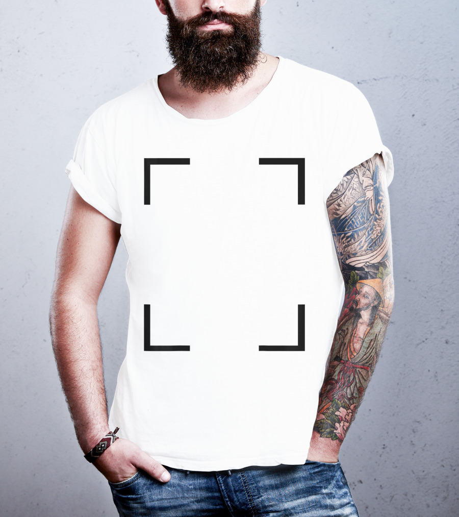Art Frame Empty Corners Minimalist Black Square T-Shirt