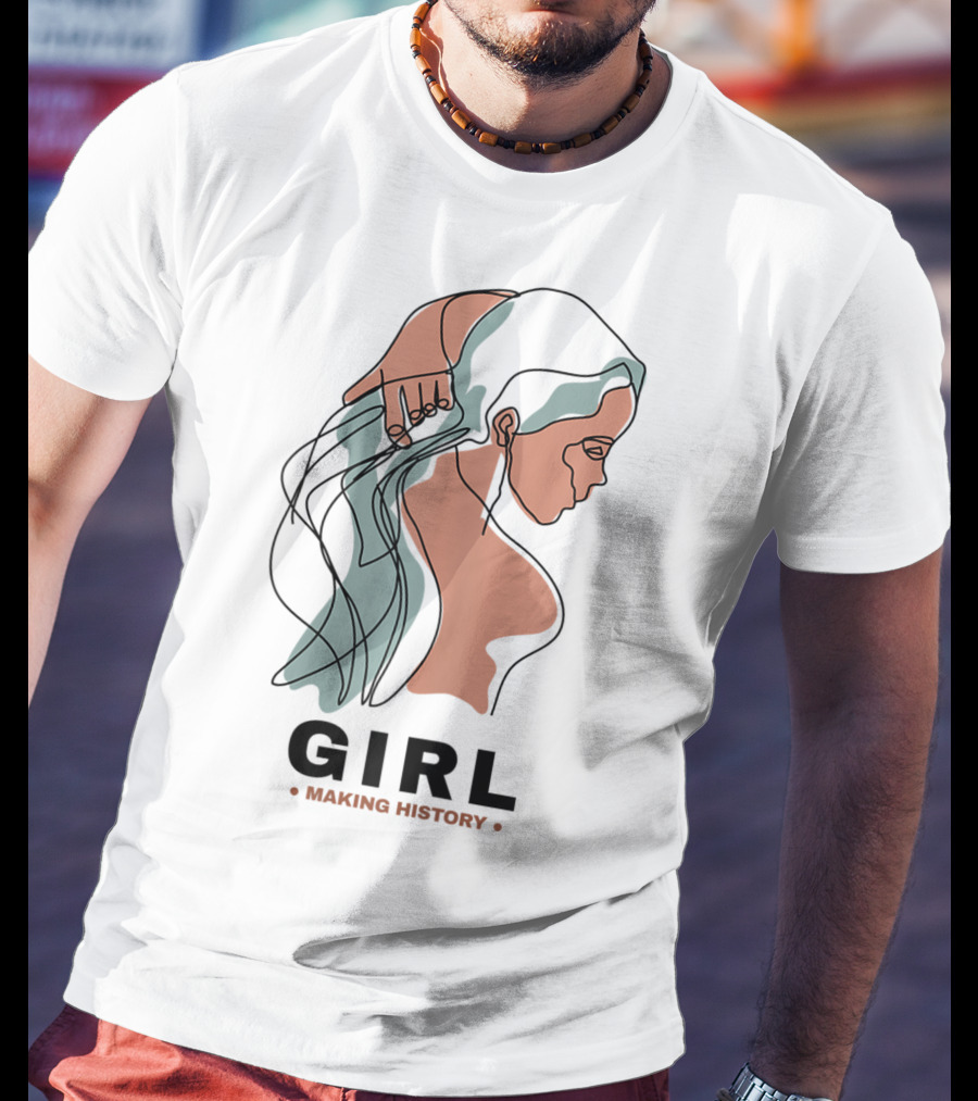 GIRL Making History Line Abstract Profile T-Shirt