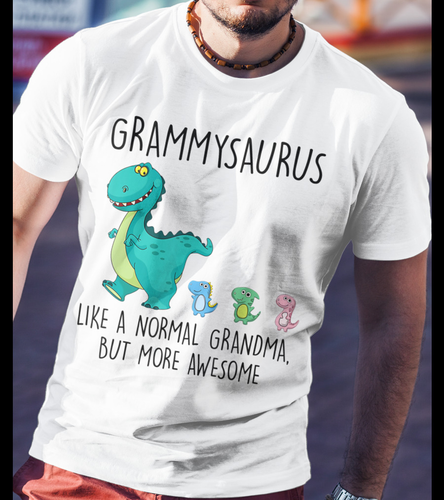 Grammysaurus Like A Normal Grandma But More Awesome Colorful Dinosaur Family T-Shirt