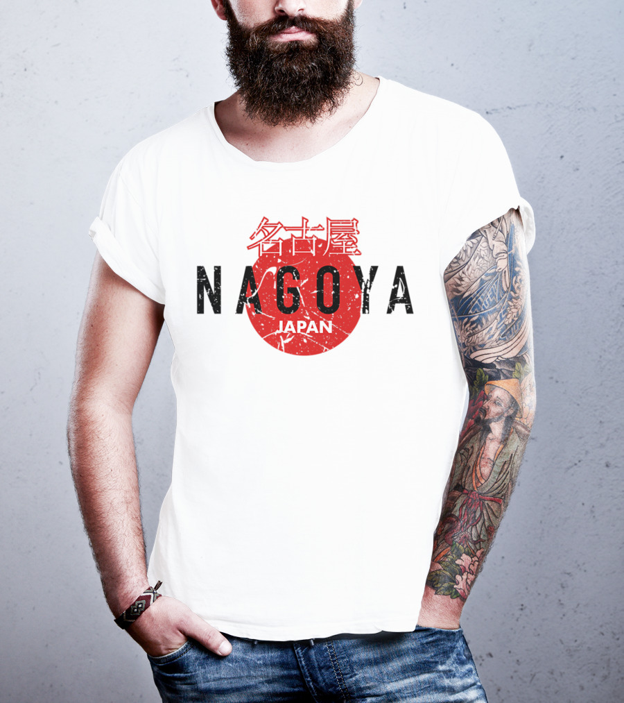 Nagoya Japan City Japanese Writing Red Circle T-Shirt