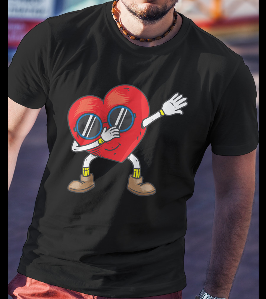 Dabbing Heart With Sunglasses Funny Gifts T-Shirt