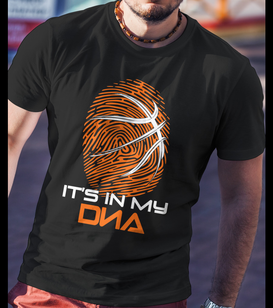 Basketball It's In My DNA Fingerprint Basketball Lines T-Shirt