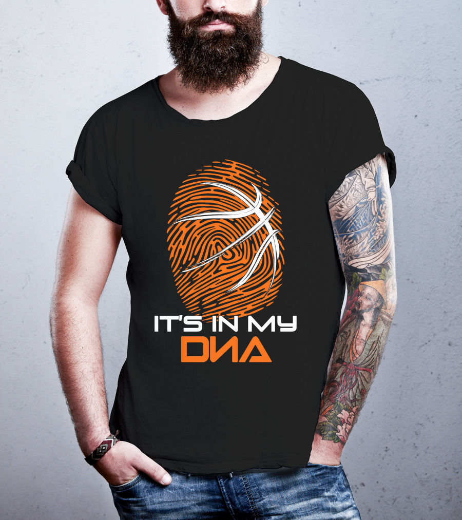 Basketball It's In My DNA Fingerprint Basketball Lines T-Shirt
