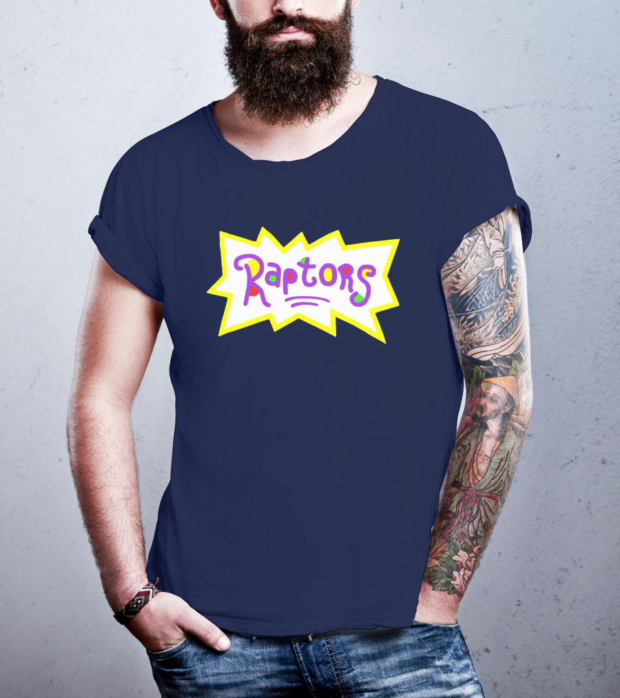 Raptors Retro Pop Art Style Text With Vivid Colors And Bold Outline T-Shirt