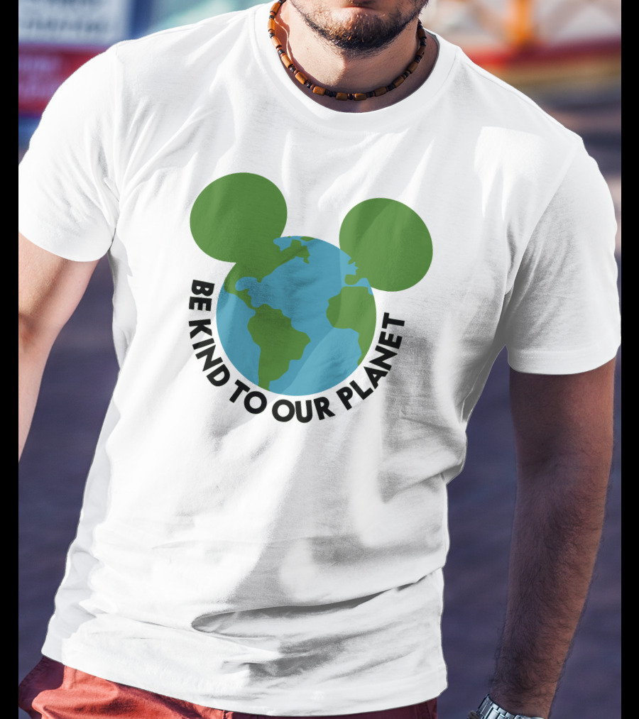 Be Kind To Our Planet Mouse Icon Earth Day T-Shirt