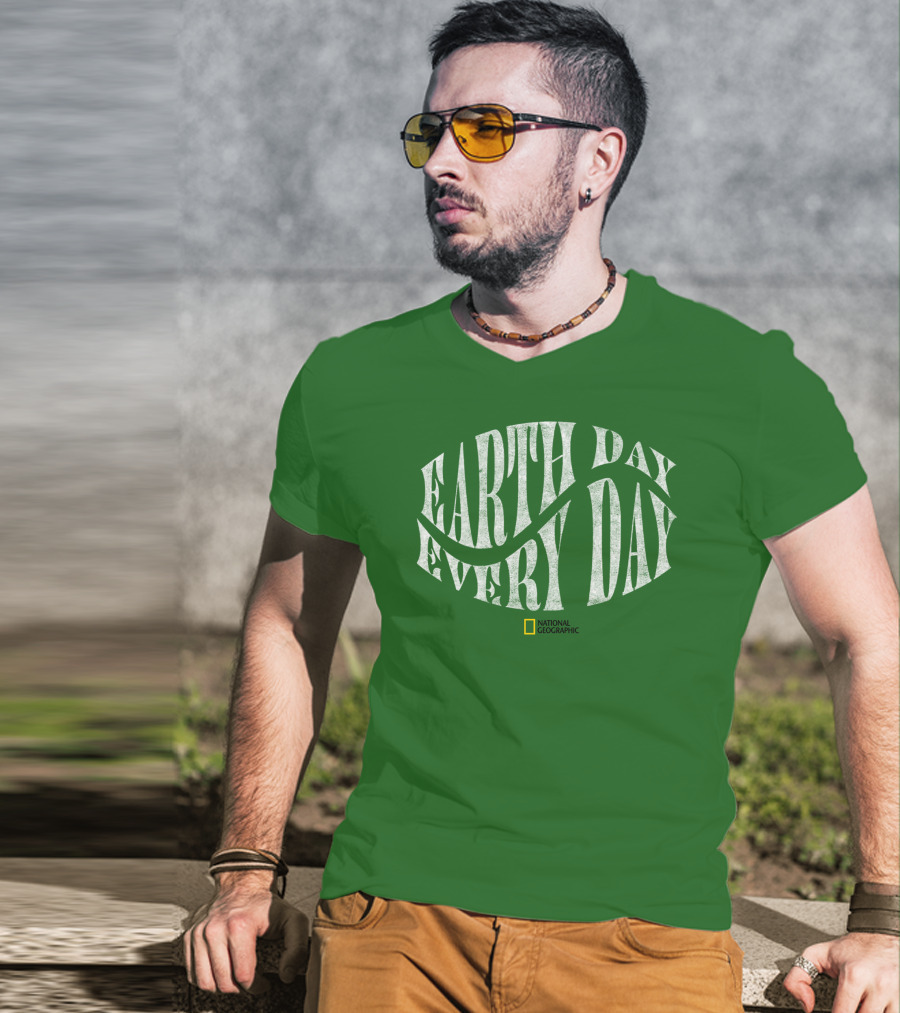 National Geographic Earth Day Every Day Environmental Awareness T-Shirt