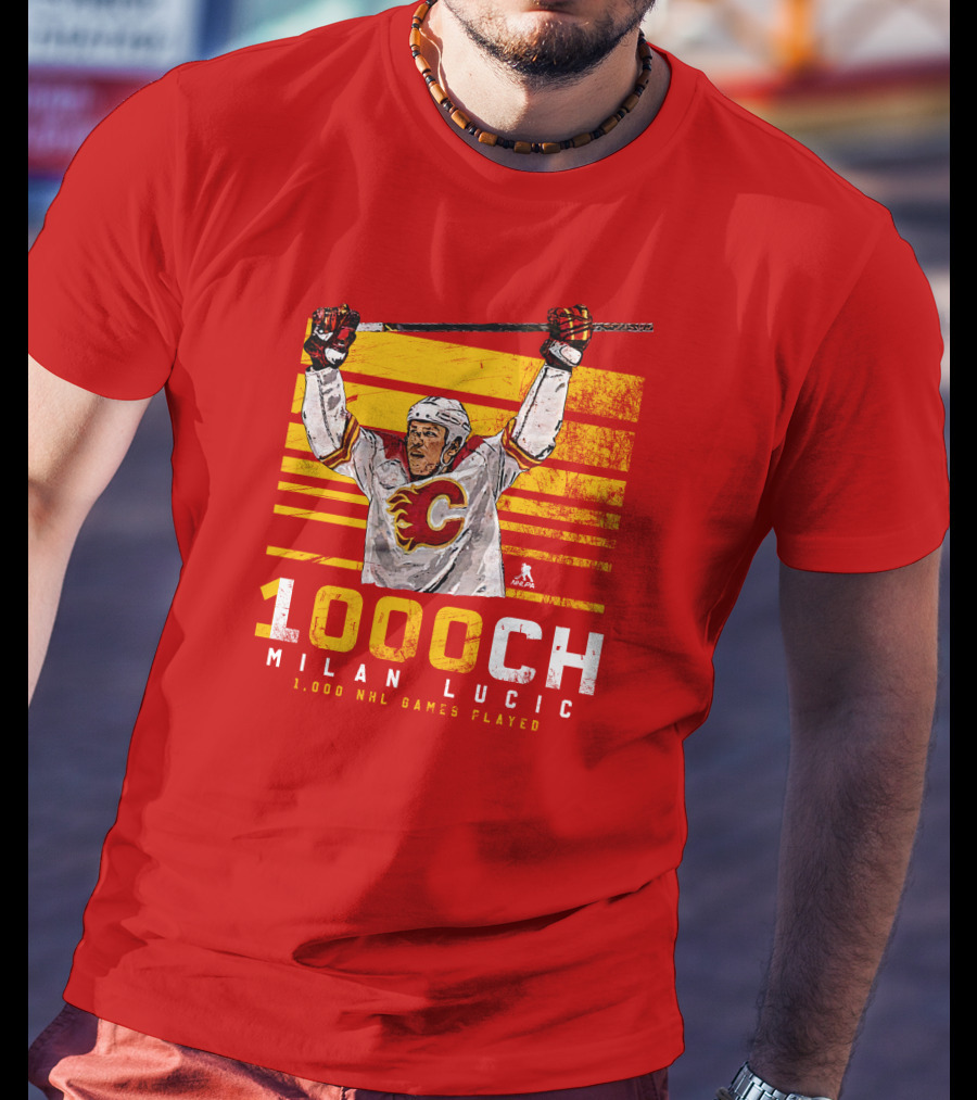 Milan Lucic 1000 NHL Games Played Calgary Flames T-Shirt