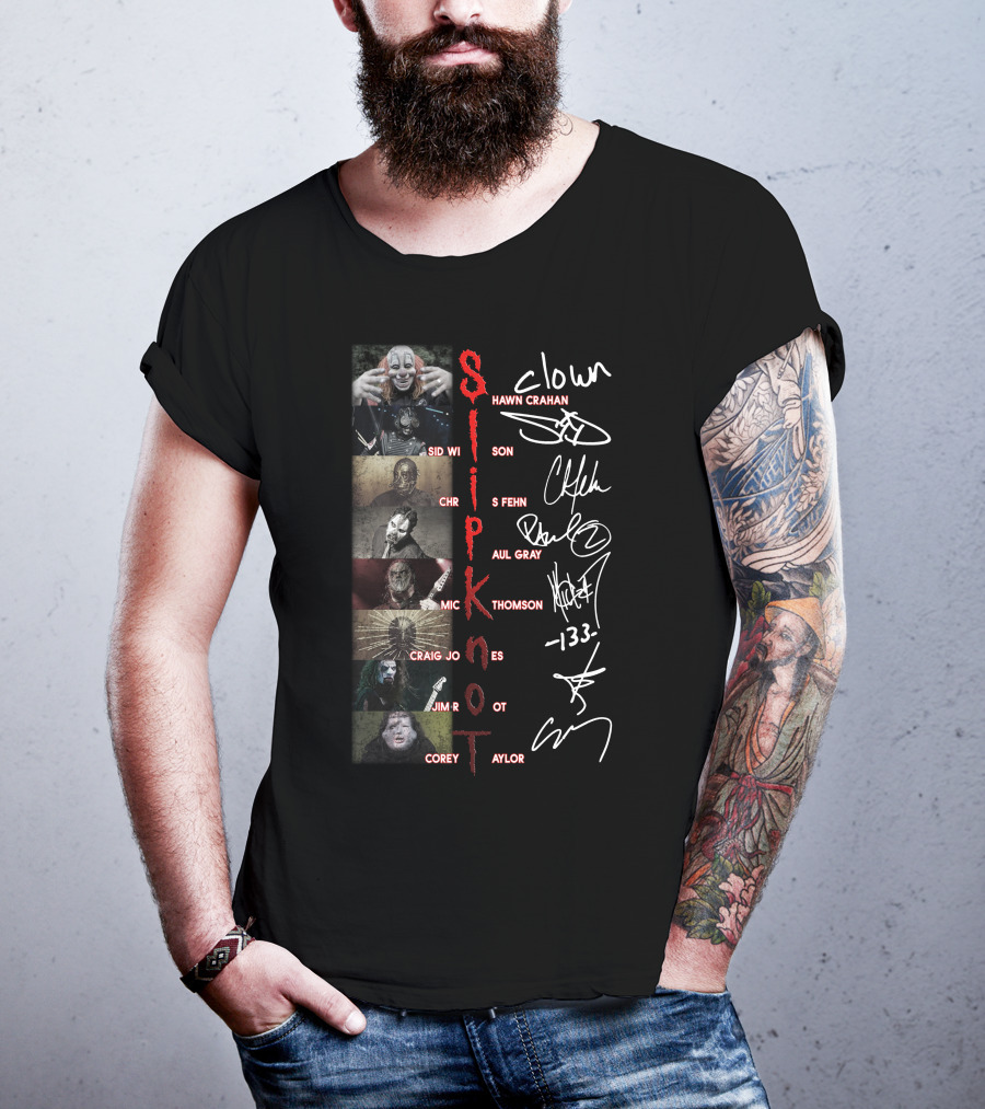 Slipknot Band Members Signatures Collage T-Shirt