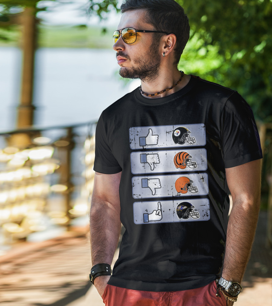 Icon Like Dislike Bengals Browns Steelers Ravens T-Shirt