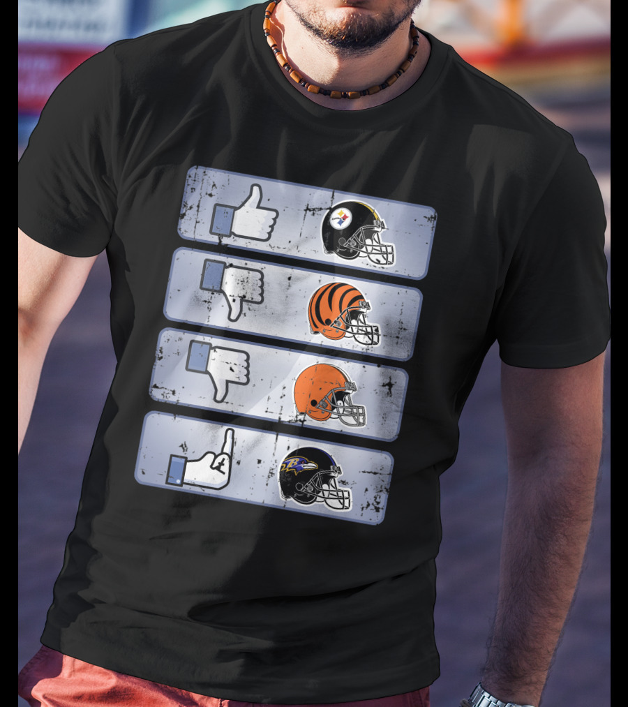 Icon Like Dislike Bengals Browns Steelers Ravens T-Shirt