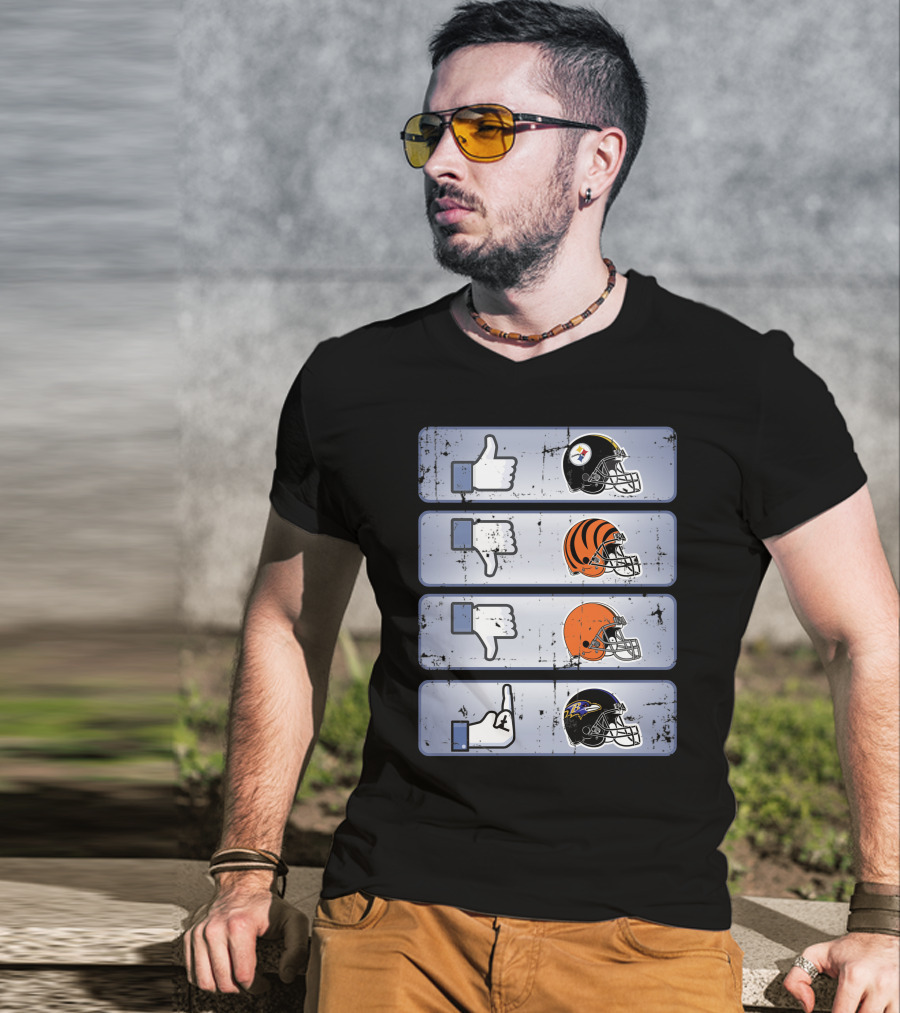 Icon Like Dislike Bengals Browns Steelers Ravens T-Shirt