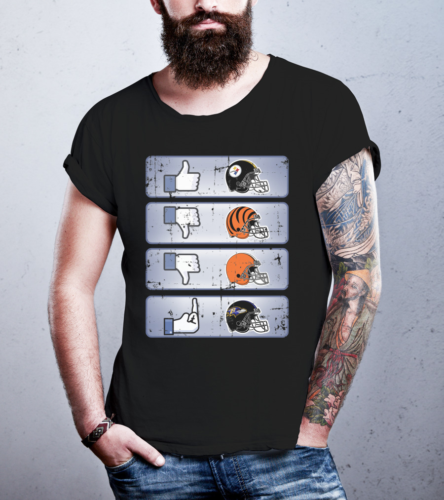 Icon Like Dislike Bengals Browns Steelers Ravens T-Shirt