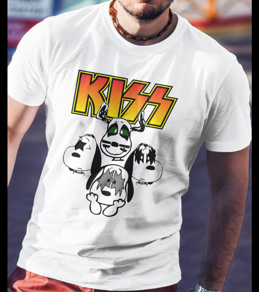 Kiss Band Snoopy Characters T-Shirt