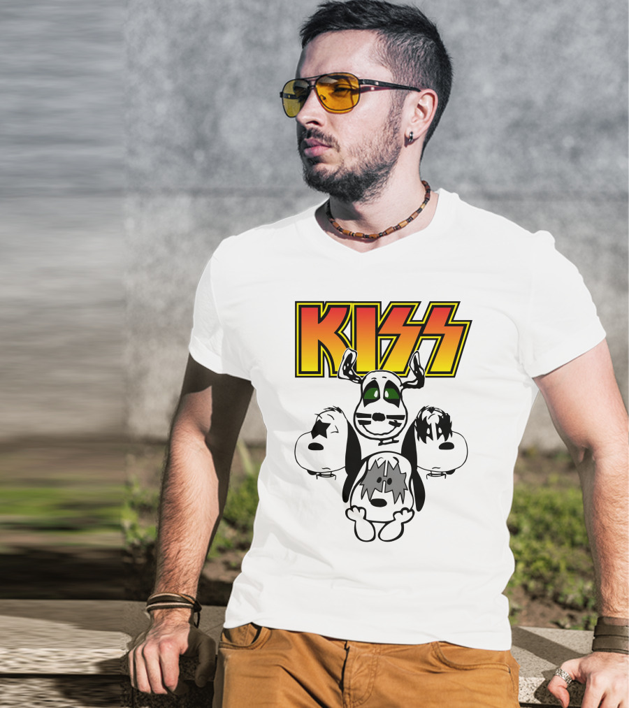 Kiss Band Snoopy Characters T-Shirt